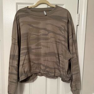 Z Supply Gray Camouflage Crewneck